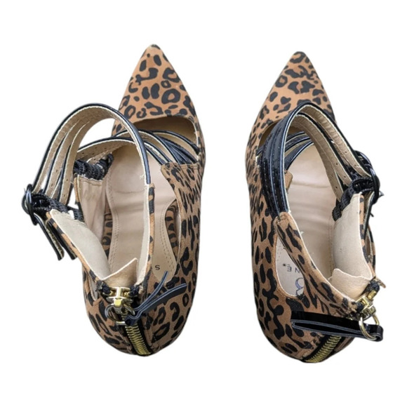 Scene Weaver Animal Print Heels  Stilettos Straps 7 - Picture 6 of 12